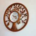Saikon Quartz Clock wood Colour Analog Tree Wall Clock s-717 Made In India 40cm. 