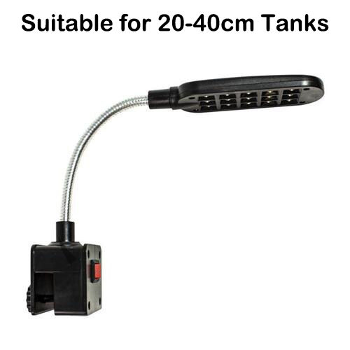 RS Electrical RS-38L 2W For 20-40cm Tanks Aquarium Fish Tank LED Flexible Light Lamp Clamping Light