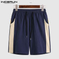 INCERUN Men's Fashion Short Capri Pants Bermuda Elastic Waist Chinese Style Trousers New. 