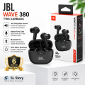 JBL WAVE 380 TWS Bluetooth Wireless True Earbuds Sport Super Bass Wireless Earbuds Airpods Handfree Earphone JBL Wave 380, wireless earbuds JBL, Bluetooth 5.3 earbuds, ENC earbuds, JBL touch earbuds, SL STORY JBL, JBL 48H earbuds, waterproof earbuds. 
