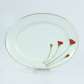 Dankotuwa Red Flower 21pcs Dinner Set. 