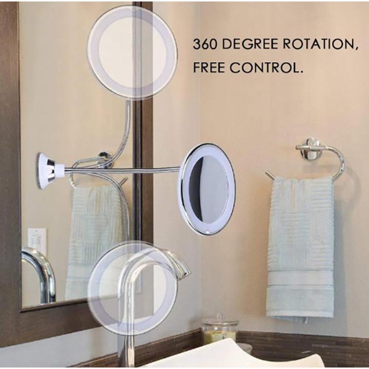 10X%20Magnifying%20Wall%20Mounted%20LED%20Makeup%20Mirror%20Adjustable%20Gooseneck%20Suction%20Cup%20The%20Bathroom%20Vanity%20Mirror%20-%20Image%206