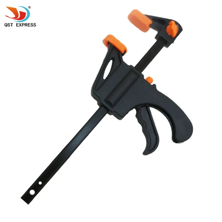 4-Inch F-Shaped Woodworking Clamp – Ratchet Bar Clamp, Quick-Release, Soft Jaw Pads, 11kg Clamping Force – DIY Carpentry Tool