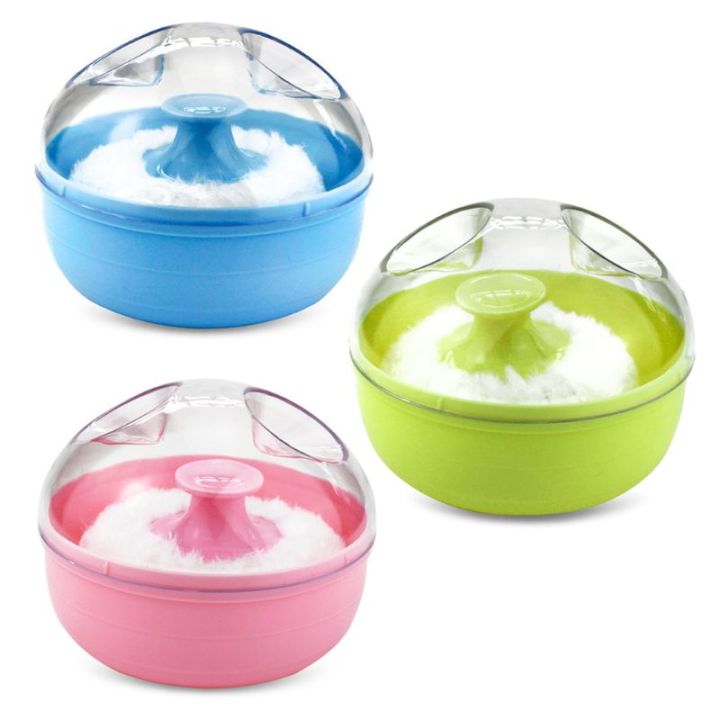 Portable Baby Soft Body Talcum Powder Puff Sponge + Box Case Container Useful Supplies