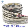 DC5V WS2812B 5m/Roll 30/60/144leds/m Black/We PCB IP30/IP65/IP67 5050RGB Individually Addressable Smart led pixel strip light-1m WS2812B 144leds-IP30-We PCB-. 