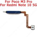 Fingerprint for Xiaomi Mi Poco M3 Pro Redmi Note 10 5G Finger print sensor home button ribbon flex cable Spare Parts. 
