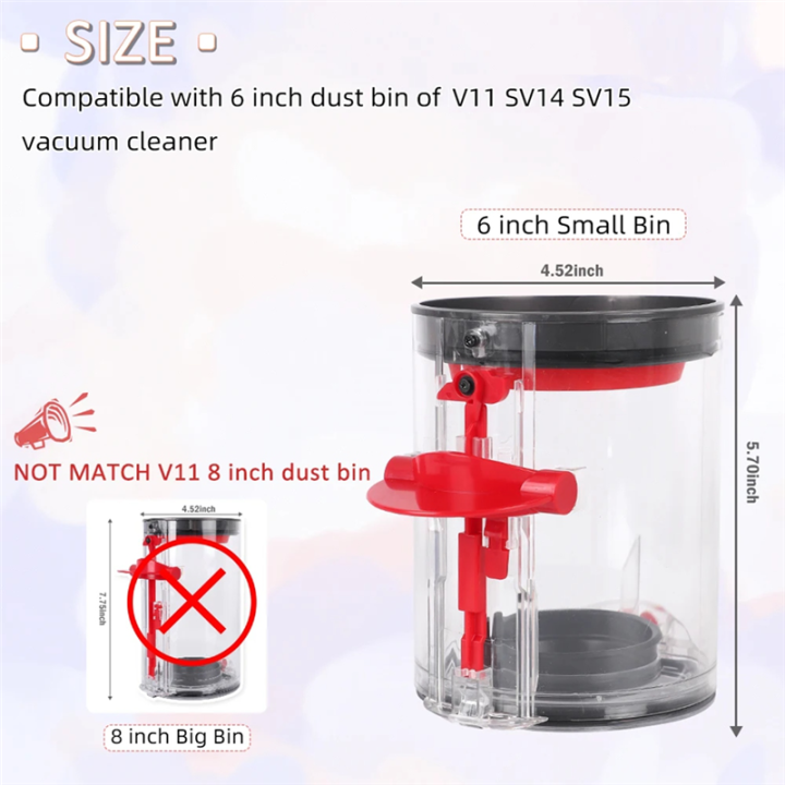 Upgraded Dust Bin Replacement Spare Parts Parts for V11 SV15 SV14 ...