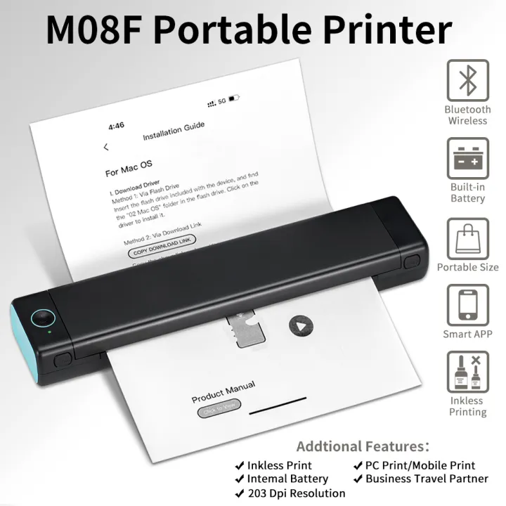PhomemoM08F%20Mini%20Homework%20Test%20Paper%20Inkless%20Office%20Portable%20A4%20Thermal%20Error%20Printer%20-%20Image%203