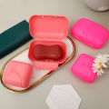 Household Supplies Portable Travel Soap Box Sealed Bathroom Soap Dish Home Holder Container Storage Candy Colors Soapbox Storage 1Pcs. 