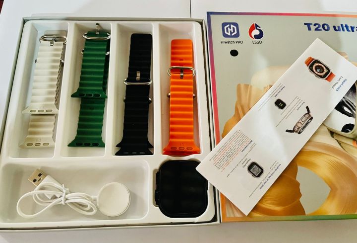 T20ultra2%20smart%20watch%20big%20screen%202.2%20(Four%20colors%20with%20four%20stripes,%20black,%20gray,%20orange%20and%20green%20colors.)%204-in-1%20set%20Bluetooth%20call%20watch%20heart%20rate%20sports%20-%20Image%205