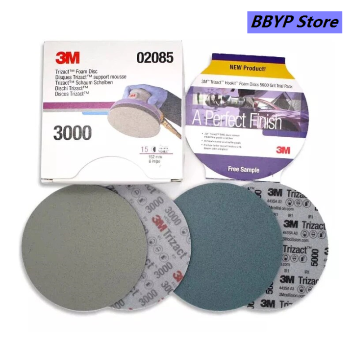BBYP 3M 02085 6 Inch 3000 Grit Wet Dry Sandpaper Round Wet Sanding ...