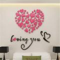 3D Mirror Acrylic Wall Stickers Wedding Room Beauty DIY Sets Wall Stickers Creative Romatical Love Heart Home Door Art Decoratin. 