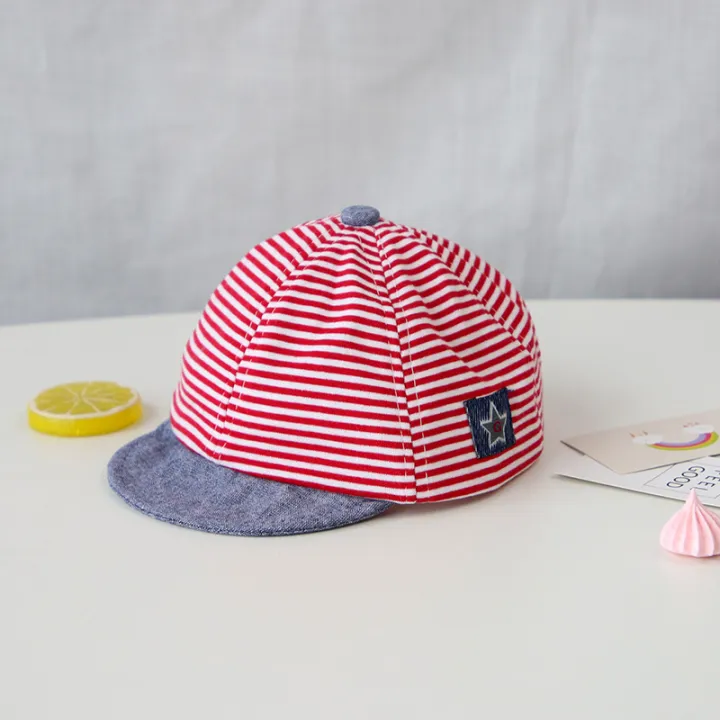 Summer Baby Boy Hat Casual Striped Kids Baseball Cap Baby Beret Caps Soft Eaves Sun Hat
