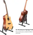 Folding A-Frame Stand for Acoustic and Electric Guitars with Secure Lock V-Shape Portable Guitar Stand - Mandolin Stand, Ukulele Stand, Violin Stand. 