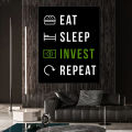 Motivational Quotes Modular Pictures Money Is Calling Eat Sleep Invest Repeat Canvas Paintings Modern Wall Art Printed Poster. 