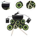7 Pads Compact with Drum Sticks Electronic Drum Hand Electric Drum Pad for Children Boys. 