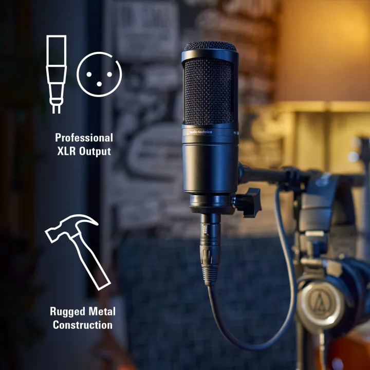 Audio-Technica%20AT2020%20Cardioid%20Condenser%20Studio%20XLR%20Microphone,%20Ideal%20for%20Project/Home%20Studio%20Applications,%20Black%20-%20Image%206