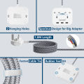 LENCENT Mini Extension Lead with 3 USB Port, 2 Way Outlets Power Strip with 3 USB Slots, Multi Plug Power Extension with 1.8M Braided Extension cord for Home Office Travel (13A 3250W). 