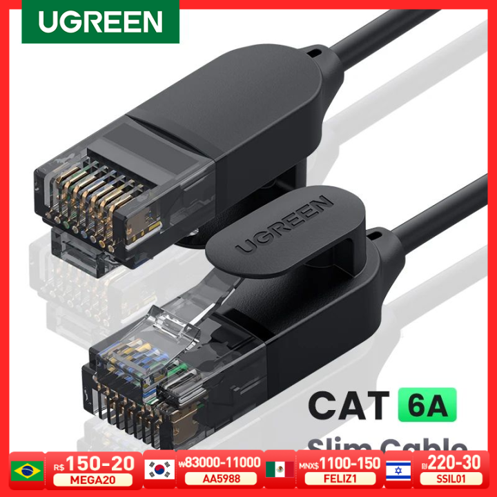 UGREEN Cat 6A Ethernet Cable 10Gbps Network Cable 4 Twisted Pair Patch Cord Internet UTP Lan Cable Ethernet RJ45 for PC