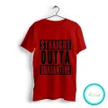 Straight outta quarantine red Tshirt  unisex  men  women  tees  designer tees  crew neck  silver white  red  blue  black. 
