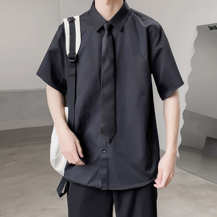 2023New%20Solid%20Color%20Long%20Sleeve%20White%20Shirt%20Boys%20Students%20Korean%20Style%20Trendy%20Handsome%20Bottoming%20Shirt%20Top%20Clothes%20Men's%20Clothing%20-%20Image%204