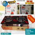 National Low gas, 2 burner portable infrared gas stove with free gift. 