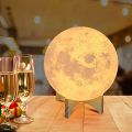 3D Moon Lamp, with Stand, Touch  Control Moonlight Lamp, Home Night Light with USB Rechargeable For Kids Lover Birthday Party Gifts. 