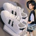 Bannie Baby Boy White Shoes2023New Summer Children's Mesh Shell Toe Board Shoes Breathable Sneakers. 