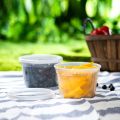 10pcs 1000ml Disposable Container Plastic Clear Cup With Lid For Storage Sauce, Jelly, Yogurt, Mousse Cups & Bowls. 