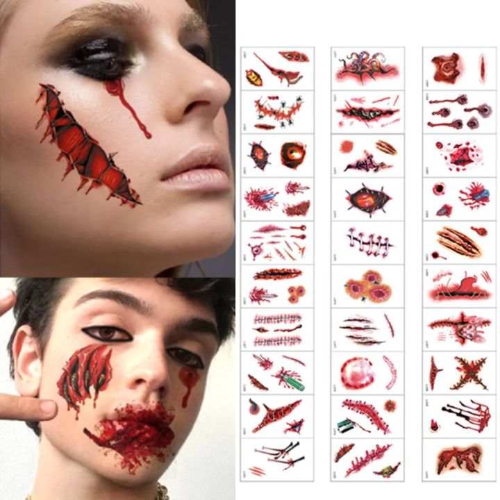 Wond Sticker 30PCS Party Supplies Transfer sticker Halloween Wounds Sticker Scary ...