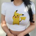 Women's T shirts summer 2023 Harajuku Y2K anime sexy Pokémon clothing kawaii clothes T shirt fashion Pikachu crop top new tops. 
