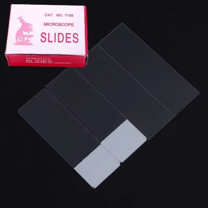 50Pcs/Box New Glass Microscope Slides DIY Smooth Surface Blank Biology ...
