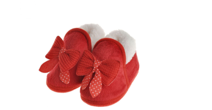 Toddler Baby Winter Thick Shoes Cute Bow Soft Crib Sole Snow Boots Anti-slip Warm Plush Prewalker 0-18M