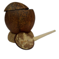 Coconut Shell Salt Container Lunu Polkatu Handmade. 