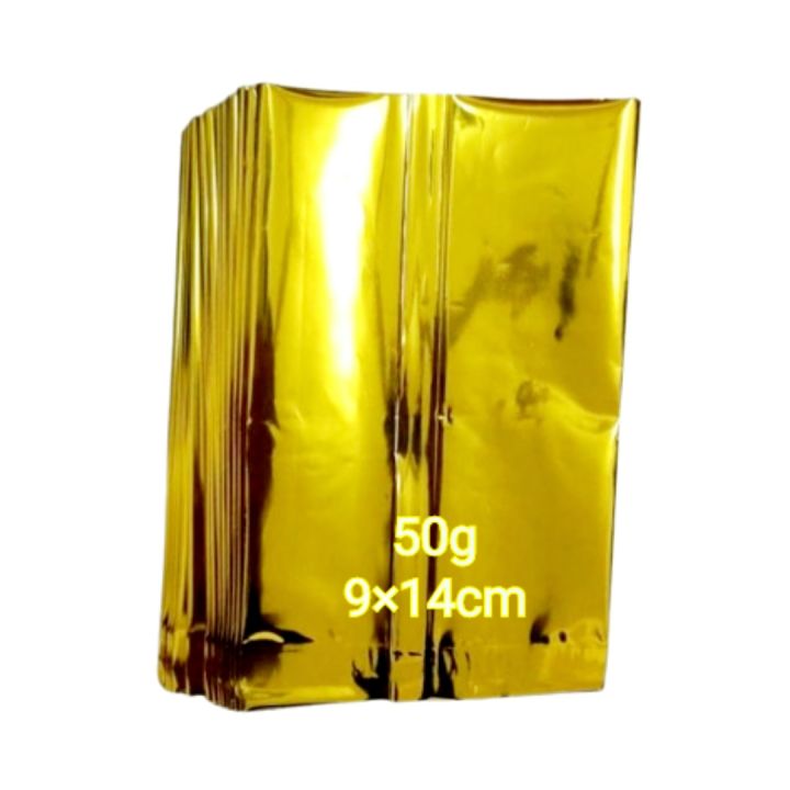 25/50/100pcs%2050g%209x14cm%20Gold%20Color%20Top%20Open%20Aluminum%20Foil%20Vacuum%20Seal%20Bags%20For%20Tea,%20Coffee,%20And%20Other%20Food%20Items%20To%20Packaging%20-%20Image%205