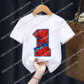 Spiderman Children's T-Shirt Birthday Number 1-9 Tee Shirts Marvels Cartoons Kawaii Kid Casual Clothes Super Hero Girl Boy Tops. 
