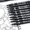 Sipa 8Pcs Black Thin Liner Pens Mini Liner Fineliner Drawing Pens for Artist Illustration Technical Drawing Office Documents. 