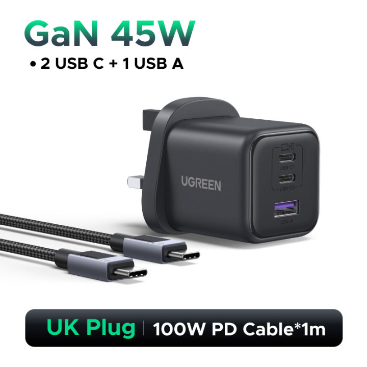 %E3%80%90Nexode%E3%80%91UGREEN%20GaN%2045W%20Fast%20Charger%203-Ports/1Port%202%20USB%20C%201%20USB%20A%20PD3.0/QC3.0%20for%20iPhone%2016%20Pro%20Max/Samsung%20S25%20Ultra/iPad%20Air/Pixel%208%20-%20Image%209