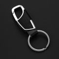 Luxury Leather + Zinc Alloy Men and Ladies Keychain Black Clasp Creative Keyring Holder Car Key Chain For Men Jewelry Gift. 