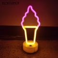 ECHIDNA Night Light Creative Ice Cream/Ice Lolly Sign LED Neon Light. 