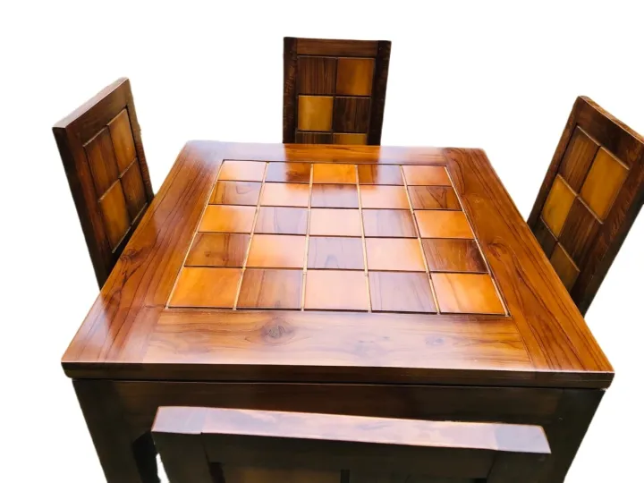 Wooden%20Square%20Design%20Teak%20&%20Burutha%20Dining%20Table%20+%204Chairs%20-%20Image%204