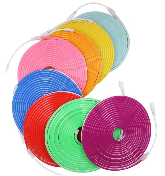 12V LED Neon Strip Light 1cm Cut Waterproof Flexible Neon Sign Tape for Neon Flex -5M