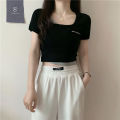 Mock Two-PieceTWomen's T-shirt Summer T-shirt Shory Style Bare Midriff Tight Korean StylechicDesign Sense Niche Hot Girl bmTop. 