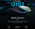 Logitech G102 RGB Wired Gaming Mouse Max Resolution 8000DPI. 
