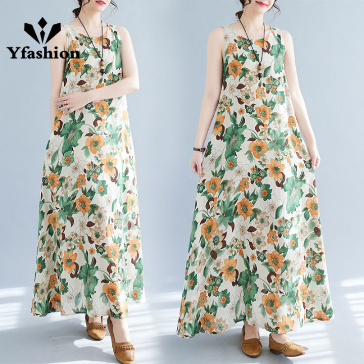 Yfashion%20Summer%20Sleeveless%20Tank%20Dress%20For%20Women%20Cotton%20Bohemian%20Printing%20Cotton%20Linen%20Long%20Skirt%20Loose%20Casual%20Dress%20-%20Image%209