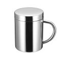 Milk Mug Double Wall Mirror Polishing Coffee Mug Cup with Lid. 