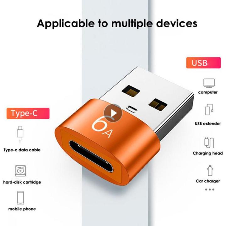 1PC 6A USB To Type C OTG Adapter 120W USB-C Male To Type-c Female ...