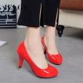 IELGY Sepatu High Heels Stiletto Round Toe Warna Hitam untuk Wanita. 