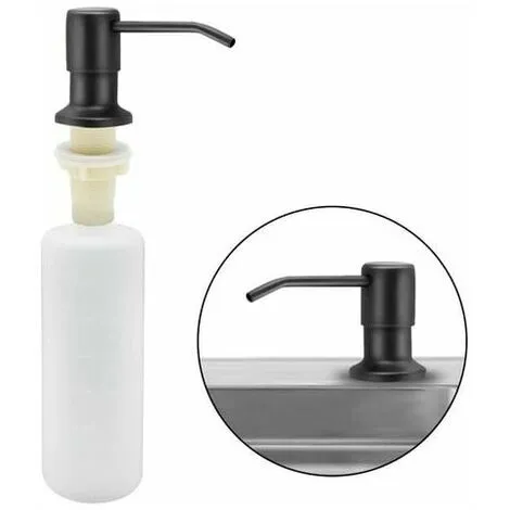 Sleek%20Kitchen%20Sink%20Soap%20Dispenser%20-%20350ml%20Capacity%20or%204ft%20Tube,%20Matte%20Black%20&%20Satin%20Matt%20Stainless%20Steel%20Finish%20-%20Image%202
