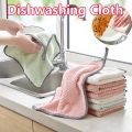 Super Absorbent Microfiber Dishwashing Kitchen Dish Cloth Towel (Hanging Towel)Non-Stick Oil, Thickened Table Cleaning Cloth. 